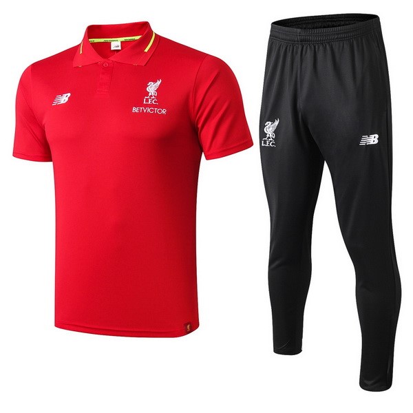 Polo Conjunto Completo Liverpool 2018/19 Rojo Negro